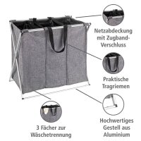 WENKO Wäschesortierer Trio grau, 1 St.