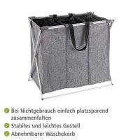 WENKO Wäschesortierer Trio grau, 1 St.