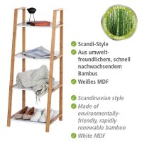 WENKO Beistellregal Finja weiß, braun 43,0 x 36,0 x 112,0 cm, 1 St.
