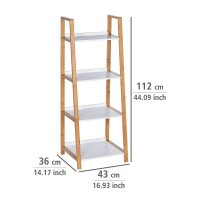 WENKO Beistellregal Finja weiß, braun 43,0 x 36,0 x 112,0 cm, 1 St.