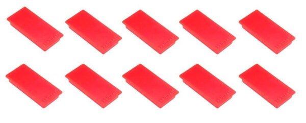 FRANKEN Haftmagnet Magnet rot, Kunststoff 2,3 x 5,0 cm, 10 St.