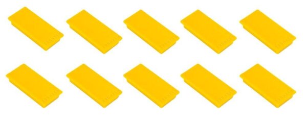 FRANKEN Haftmagnet Magnet gelb, Kunststoff 2,3 x 5,0 cm, 10 St.