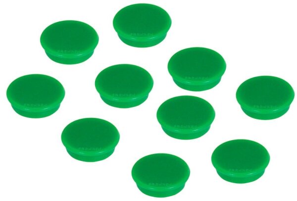 FRANKEN Haftmagnet Magnete grün, Kunststoff Ø 3,2 x 0,7 cm, 10 St.