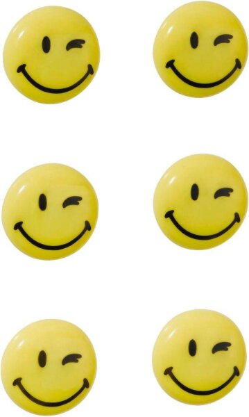 FRANKEN Happy Magnets Magnete Motiv, Kunststoff Ø 3,0 cm, 6 St.