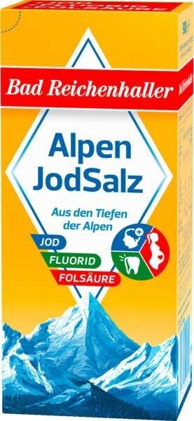 Bad Reichenhaller  Alpenjodsalz mit Fluorid + Folsäure Salz, 500,0 g