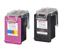 edding EDD-545 schwarz, color Druckerpatronen kompatibel zu HP 302XL (F6U67AE), 2er-Set