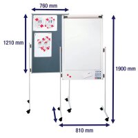 FRANKEN mobiles Whiteboard KombiFlipchart 76,0 x 121,0 cm...