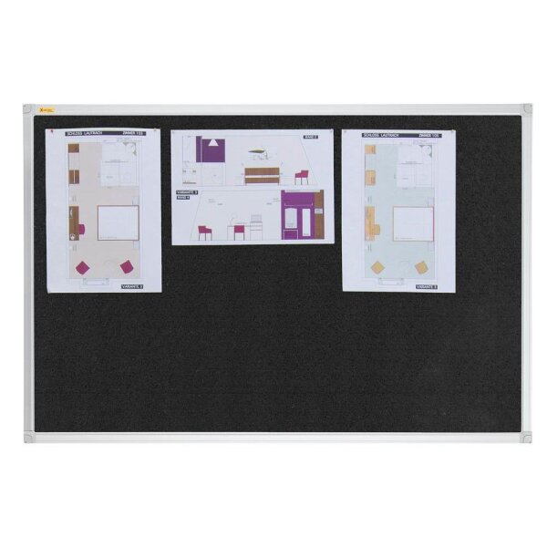 FRANKEN Pinnwand X-tra!Line 90,0 x 60,0 cm Textil schwarz