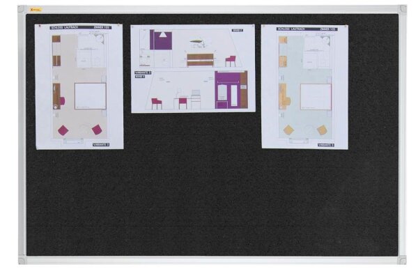 FRANKEN Pinnwand X-tra!Line 120,0 x 90,0 cm Textil schwarz
