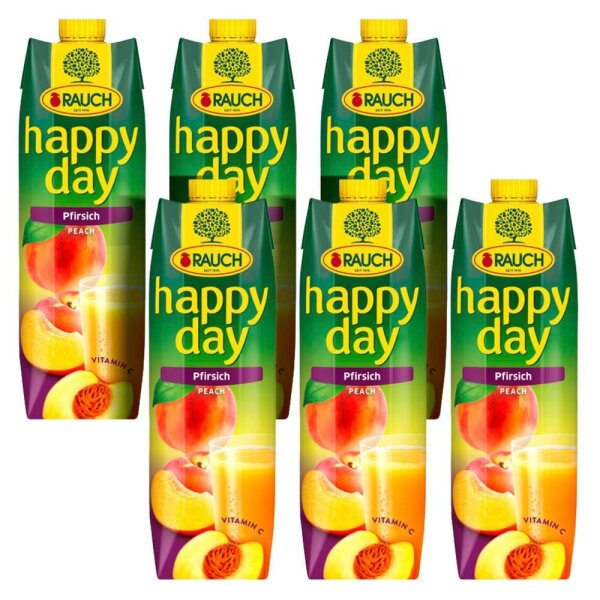 happy day Fruchtnektar Pfirsich 6x 1,0 l