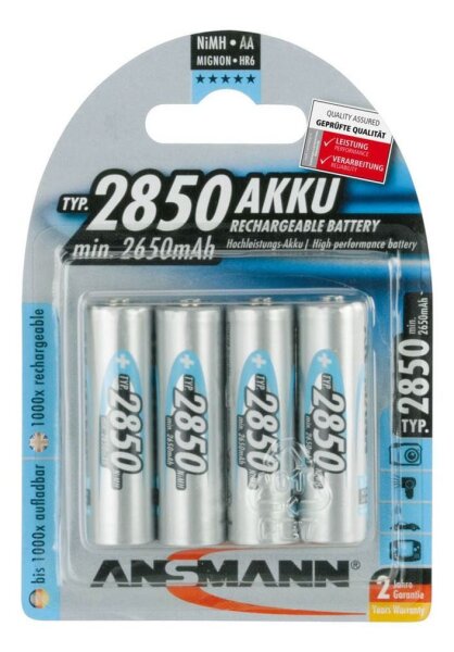 ANSMANN Akkus Ni-MH Mignon AA 2.650 mAh, 4 St.