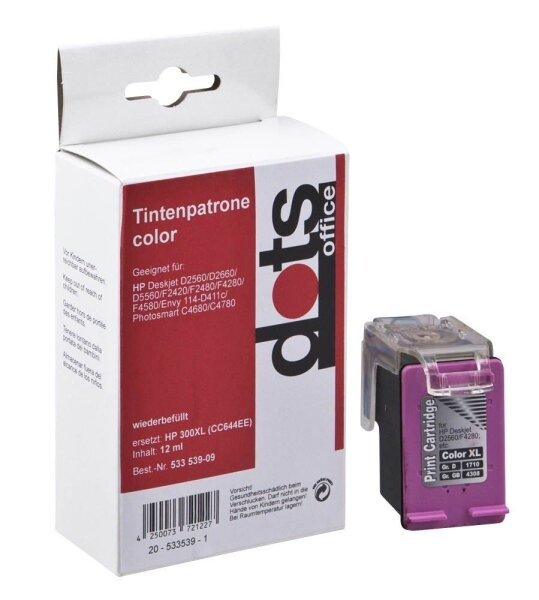 dots  color Druckerpatrone kompatibel zu HP 300XL (CC644EE)