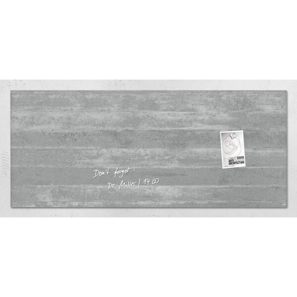 SIGEL Glas-Magnettafel artverum®  130,0 x 55,0 cm Design Sichtbeton