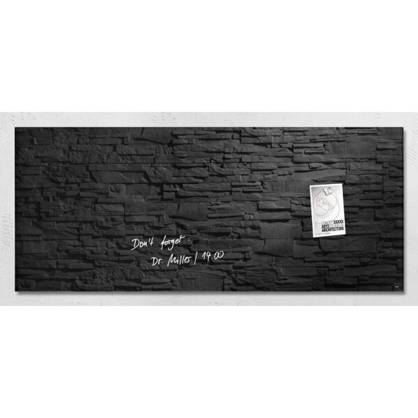 SIGEL Glas-Magnettafel artverum®  130,0 x 55,0 cm Design Schiefer-Stone