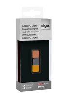 SIGEL C5 "Strong" Magnete farbsortiert, Metall 1,1 x 1,1 x 1,1 cm, 3 St.