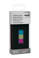 SIGEL C5 "Strong" Magnete farbsortiert, Metall 1,1 x 1,1 x 1,1 cm, 3 St.