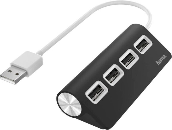 hama USB-Hub 4-fach schwarz