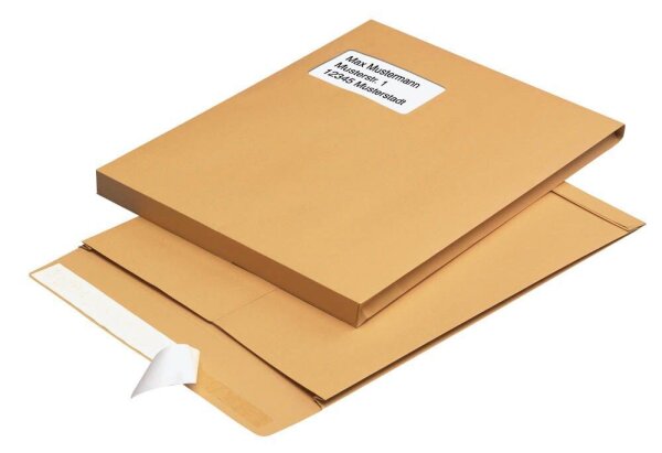 MAILmedia Faltentaschen DIN C4 mit Fenster braun mit 2,0 cm Falte, 100 St.