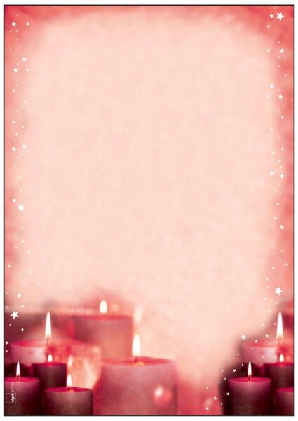 SIGEL Weihnachtsbriefpapier Red Candlelight Motiv DIN A4 90 g/qm 100 Blatt