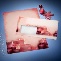SIGEL Weihnachtsbriefpapier Red Candlelight Motiv DIN A4 90 g/qm 100 Blatt