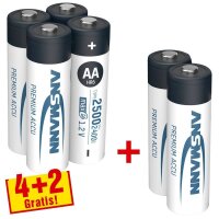 4 + 2 GRATIS: ANSMANN Akkus Photo Ni-MH Mignon AA 2.400...