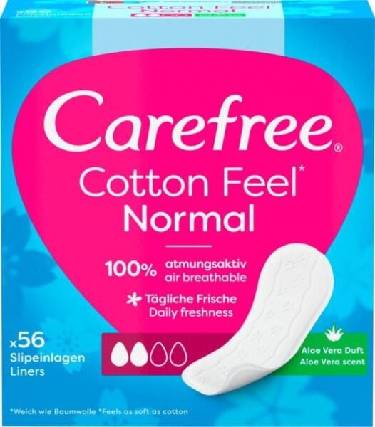 Carefree Slipeinlagen Normal Cotton Feel mit Aloe Vera Duft, 56 St.
