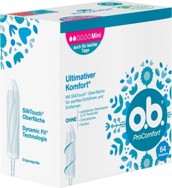 o.b. Tampons ProComfort Mini für leichte Periode, 64 St.