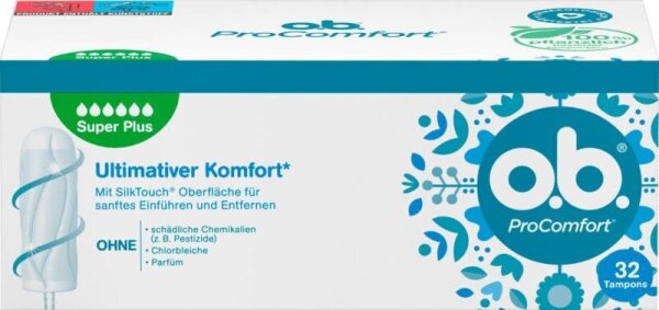 o.b. Tampons ProComfort Super Plus für sehr starke Periode, 32 St.
