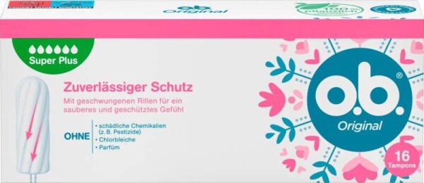 o.b. Tampons Original Super Plus für sehr starke Periode, 16 St.