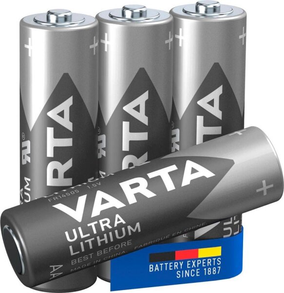 VARTA Batterien ULTRA LITHIUM Lithium Mignon AA 1,5 V, 4 St.