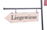 Garden Pleasure Gartendeko PARADIES Metall bunt Wegweiser: rechteckig 23,5×6,0×0,1 cm (LxBxH) 54,0 x 2,0 x 125,0 cm, 1 St.
