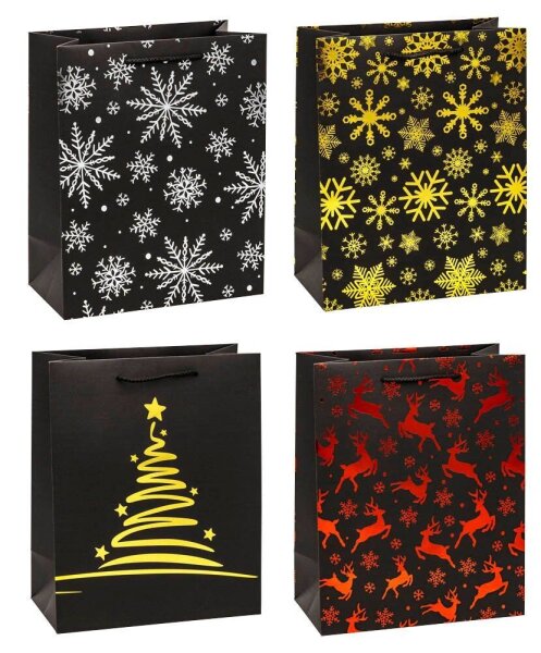12 TSI Geschenktüten PREMIUM Weihnachten Motiv sortiert 26,0 x 32,0 cm