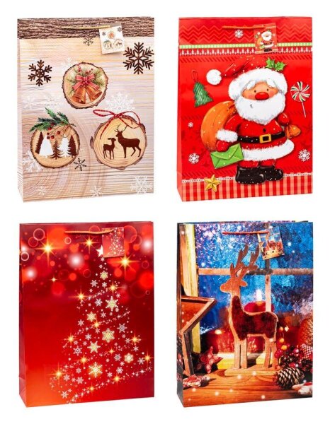 12 TSI Geschenktüten Weihnachten Serie 7 Motiv sortiert 33,0 x 44,0 cm