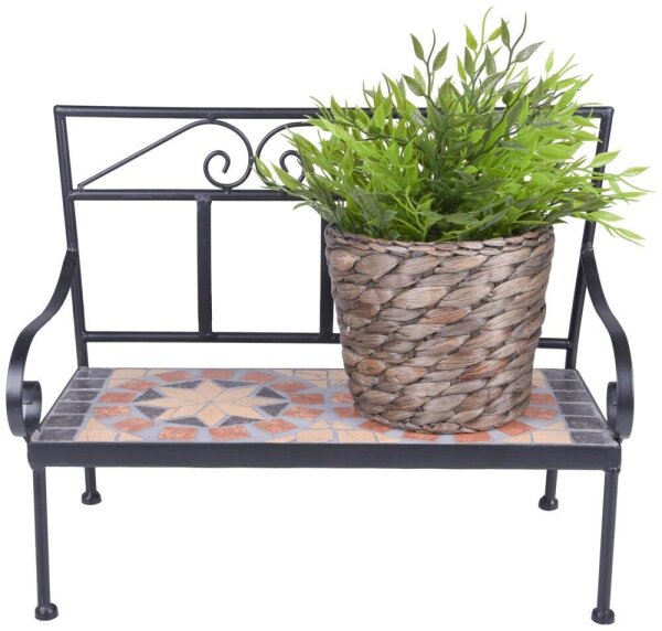 Garden Pleasure Blumenregal PULAR Metall hellbraun Bank 39,5 x 19,0 x 30,0 cm, 1 St.