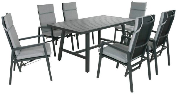 Garden Pleasure Sitzgruppe DENIA /SINTRA grau, anthrazit Metall, 13-teilig