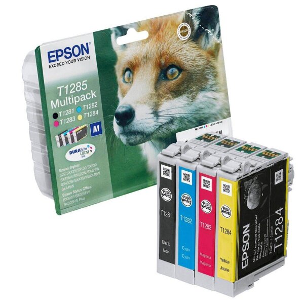 EPSON T1285M (Fuchs) schwarz, cyan, magenta, gelb Druckerpatronen, 4er-Set