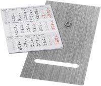 Tischkalender Edelstahl 2026/2027 silber matt, 1 St.
