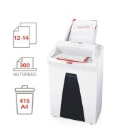 HSM SECURIO AF300 Aktenvernichter mit Partikelschnitt P-4, 4,5 x 30 mm, bis 300 Blatt, weiß