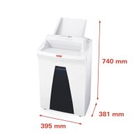 HSM SECURIO AF300 Aktenvernichter mit Partikelschnitt P-5, 1,9 x 15 mm, bis 300 Blatt, weiß