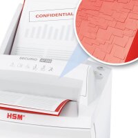 HSM SECURIO AF300 Aktenvernichter mit Partikelschnitt P-5, 1,9 x 15 mm, bis 300 Blatt, weiß