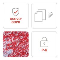 HSM SECURIO AF300 Aktenvernichter mit Partikelschnitt P-6, 0,78 x 11 mm, bis 300 Blatt, weiß