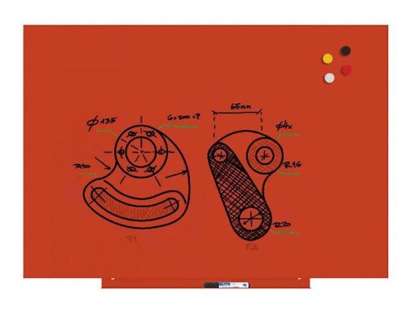 rocada Whiteboard Skinwhiteboard 75,0 x 115,0 cm orange Stahl