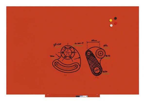 rocada Whiteboard Skinwhiteboard 100,0 x 150,0 cm orange Stahl