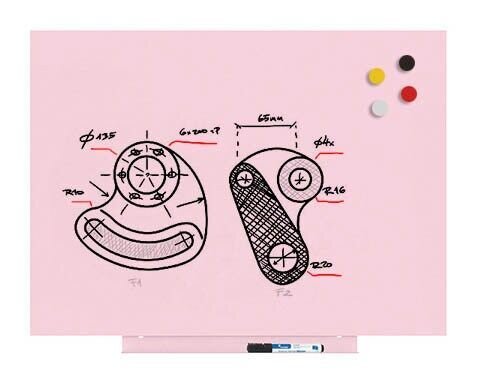 rocada Whiteboard Skinwhiteboard 55,0 x 75,0 cm rosa Stahl