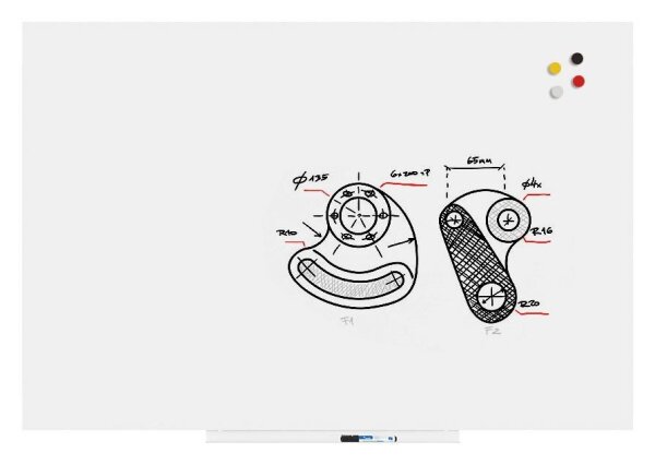 rocada Whiteboard Skinwhiteboard 150,0 x 100,0 cm weiß Stahl