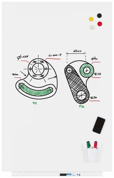 rocada Whiteboard Skinwhiteboard 75,0 x 115,0 cm weiß Stahl