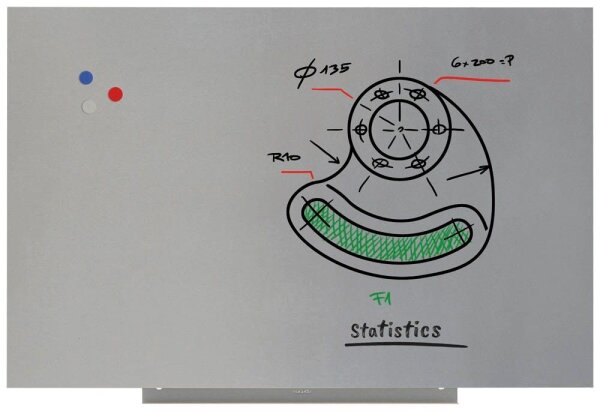 rocada Whiteboard PRO Skin 75,0 x 100,0 cm silber spezialbeschichteter Stahl