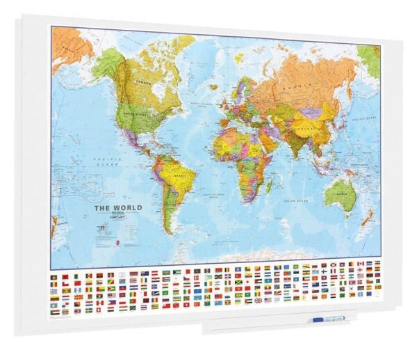 rocada Whiteboard Skin MAP Welt 150,0 x 100,0 cm bunt Stahl