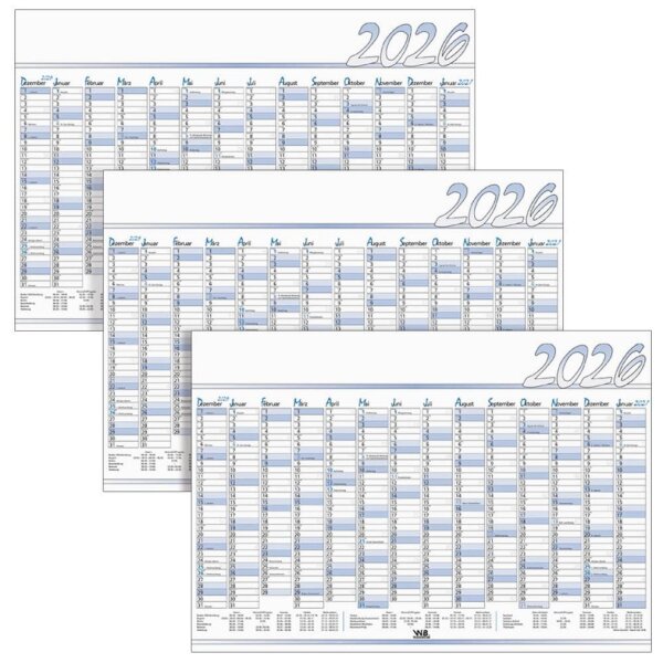Jahresplaner abwischbar Jumbo 2026, 3 St.