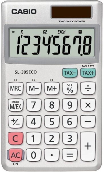 CASIO SL-305ECO Taschenrechner silber